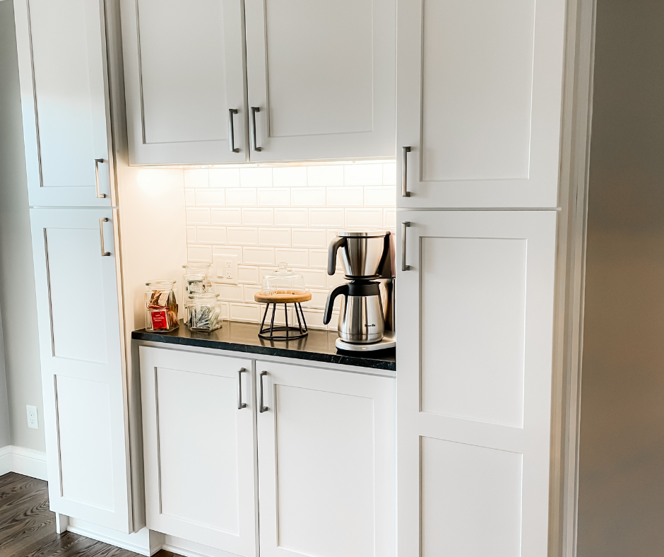 Beautiful, organized cabinets with clean, decluttered countertops